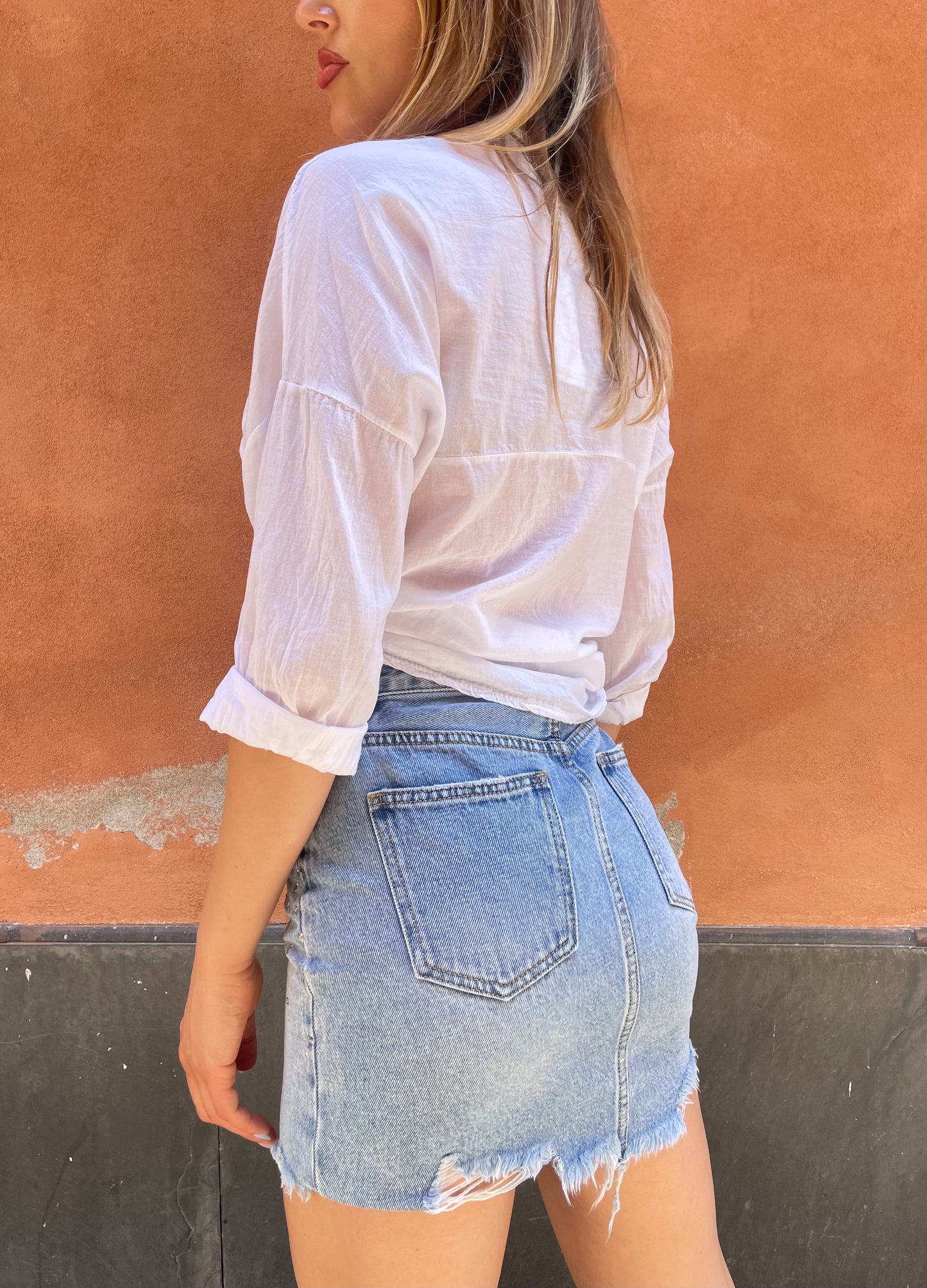 Gonna jeans strass